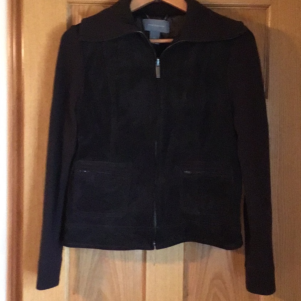 Ann Taylor Brown Suede with Sweater Sleeves Jacket in Size Medium